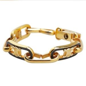 Celine Gold and Black Link Bracelet